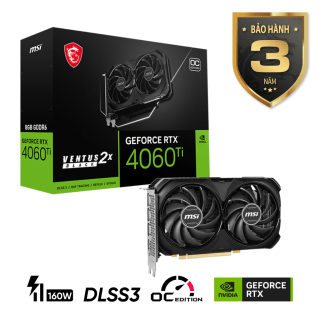 VGA MSI RTX 4060 Ti Ventus 2X Black 8GB GDDR6 OC