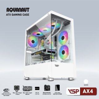 Case VSP AX4 Aquanaut Pro Gaming - Trắng/White