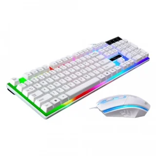 Combo Bàn phím giả cơ + Chuột Gaming G21/GTX350 White/Trắng