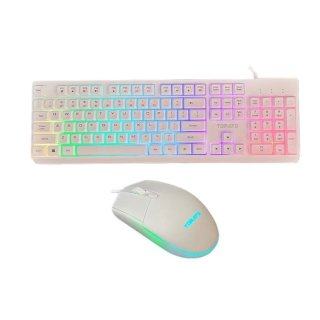 Combo Bàn Phím Giả Cơ + Chuột Gaming Tomato S100 RGB White/Trắng