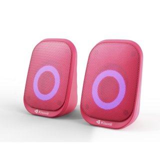 Loa vi tính Kisonli X7 2.0 LED – Hồng