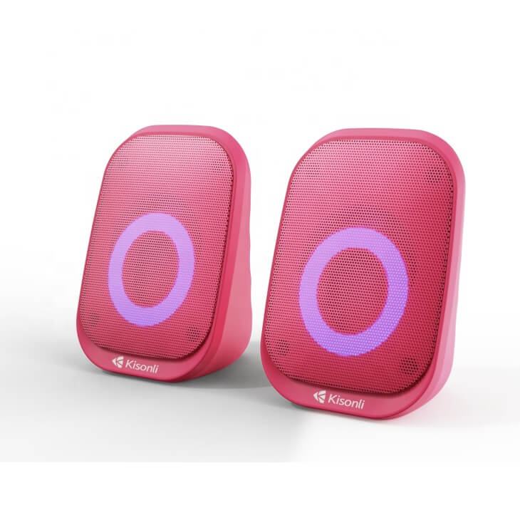 Loa vi tính Kisonli X7 2.0 LED – Hồng