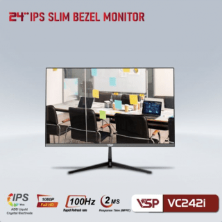 Màn hình PC Phẳng VSP VC242I Tràn Viền (23.8 Inch, IPS, FHD, 100HZ) Black/Đen