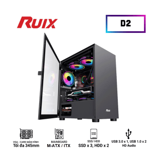 Vỏ Case Gaming RuiX (Black/Đen) (No Fan)