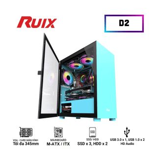 Vỏ Case Gaming RuiX (Blue/Xanh) (No Fan)