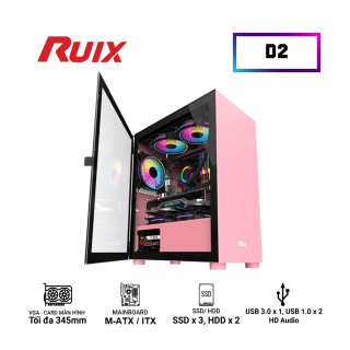 Vỏ Case Gaming RuiX (Pink/Hồng) (No Fan)