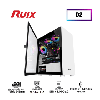 Vỏ Case Gaming RuiX (White/ Trắng) (No Fan)