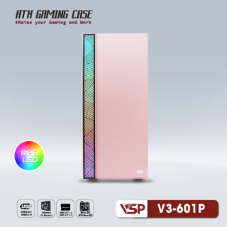 Vỏ Case VSP V3-601P Pink/Hồng (No Fan)