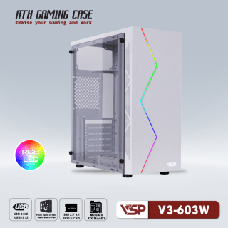Vỏ Case VSP V3-603W Trắng (No Fan)