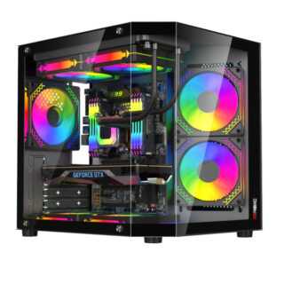 Case Magic Cubi-M Elite (M-ATX - Kèm 3Fan RGB) - Black/Đen
