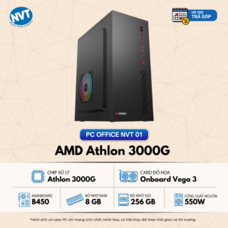 PC Office NVT 01 - T12/2024 (B450/ Athlon 3000G/ 8GB/ SATA 3 256GB/ Onboard Vega 3/ 550W)