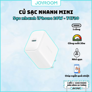 Cóc sạc 20W TCF20 Joyroom 1 cổng sạc Type - C (Trắng/White)