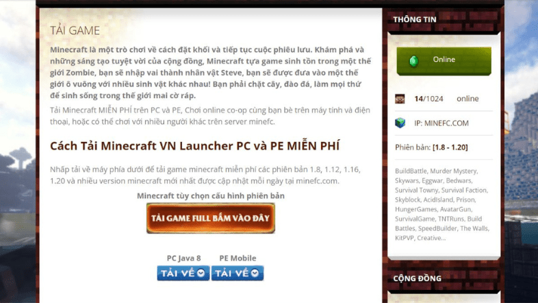 Cách Tải Minecraft PC - Truy cập trang web Minecraft hoặc Microsoft Store
