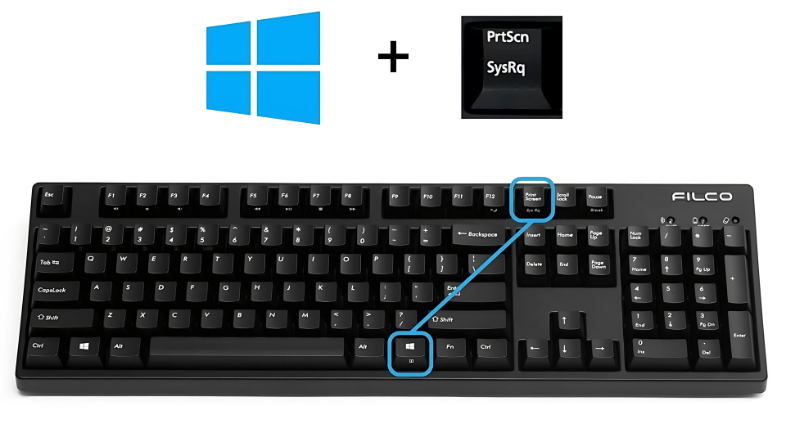 Cách chụp màn hình pc - tổ hợp phím Windows + Print Screen