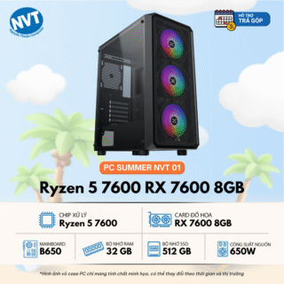 PC SUMMER NVT 01 Ryzen 5 7600 | RAM 32GB | 512GB M2 | RX 7600 8GB (T5/25)