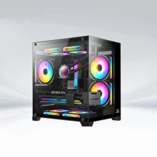 Case Cooler Plus CPC-X34B (Kèm 3 Fan Led RGB, M-ATX, AIO 240 Top) – Black/Đen