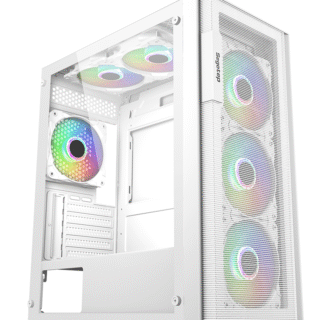 Case Segotep Axe 5 (ATX/ Sẵn 4 fan RGB) – White/Trắng
