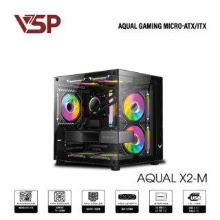 Case VSP Aqual X2-M (Kèm 3Fan Led RGB/ AIO 240 Top) – Black/Đen