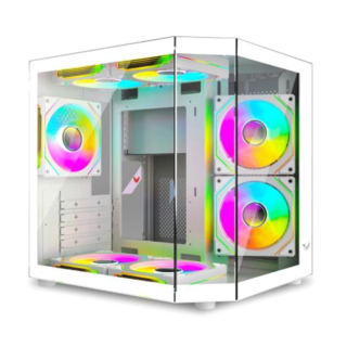 Case VSP X8 (M-ATX/ Kèm 3Fan RGB) - White/Trắng