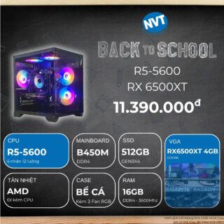PC BTS AMD R5-6500XT ( R5-5600 | RX6500 XT 4GB | RAM 16GB | SSD 512GB | 550W )