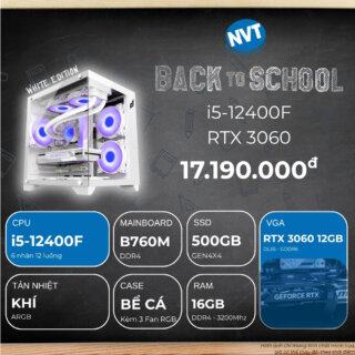 PC BTS INTEL i5-3060 WHITE ( i5-12400F | RTX 3060 12GB | RAM 16GB | SSD 500GB | 650W )
