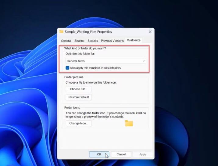 Tinh chỉnh cài đặt tối ưu hóa thư mục
