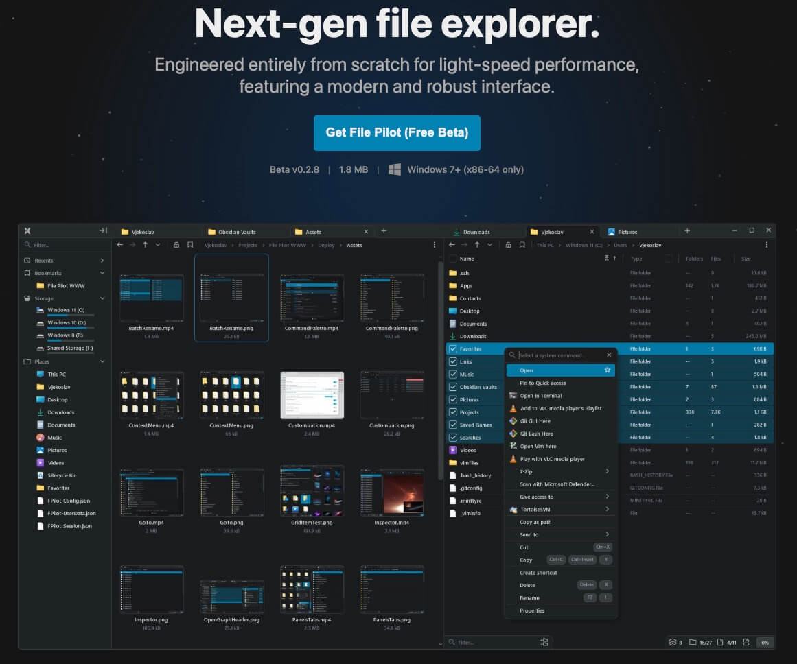 Sử dụng trình quản lý tệp thay thế