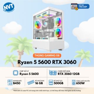 Thùng PC Gaming 08 – Ryzen 5 5600 | RAM 16GB | 500GB M2 | RTX 3060 12GB (T7/25)