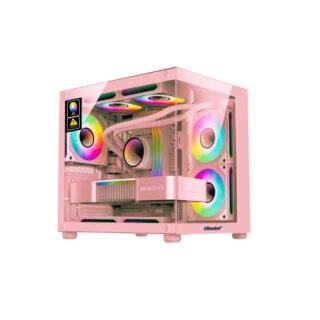 Case EMASTER ECG983P Pink Edition ( mATX – Kèm 3 Fan RGB )