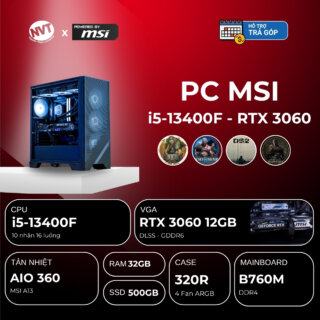 PC MSI i5-3060 ( i5-13400F | RTX 3060 12GB | RAM 32GB | SSD 500GB | 650W )