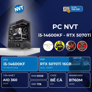 PC NVT INTEL i5-5070Ti ( i5-14600KF | RTX 5070 Ti 16GB | RAM 32GB | SSD 1TB | 850W )