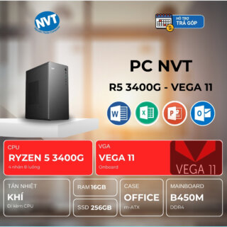 PC NVT AMD R53-OFFICE ( R5-3400G | RAM 16GB | SSD 256GB | 550W )