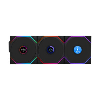 Bộ ba Fan Case Lian Li UNI FAN TL WIRELESS LCD 120 Black 12TLLCD1W3B ( Gió Thuận )