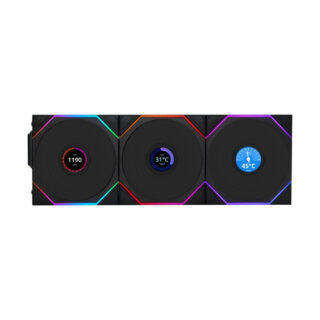 Bộ ba Fan Case Lian Li UNI FAN TL WIRELESS LCD 120 REVERSE Black 12RTLLCD1W3B ( Gió Ngược )