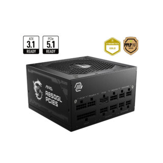 Nguồn MSI A850GL 850W 80 Plus Gold ( ATX 3,1, PCIE 5,1, Cybenetics Gold )